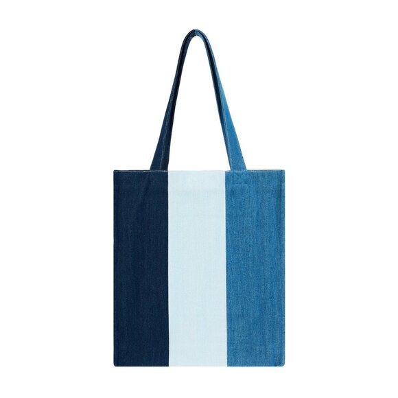 Brand New Clearance - Original Design Vogue Minimalist Colorblock Denim Tote Bag - Picture 1 of 8